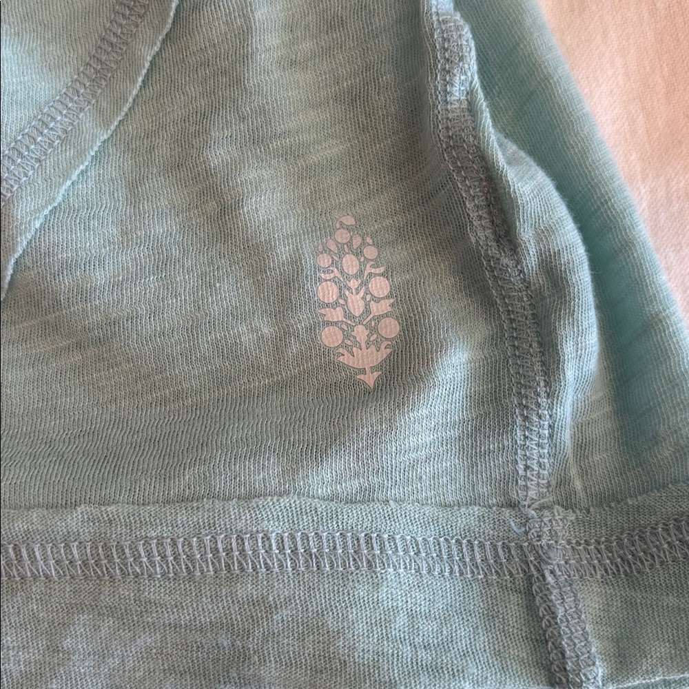 Free People Movement All About It Blue and Mint Green Long Sleeve Top Size Small - Picture 3 of 6